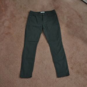 LOFT dark green skinny cropped pants